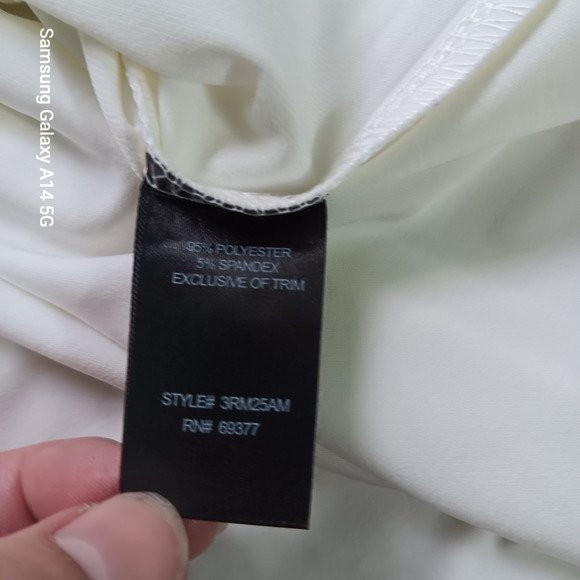 Antthony Original Cream XL Tunic Top Minimal Snap Sleeves Neutral Workwearchara - Picture 10 of 12